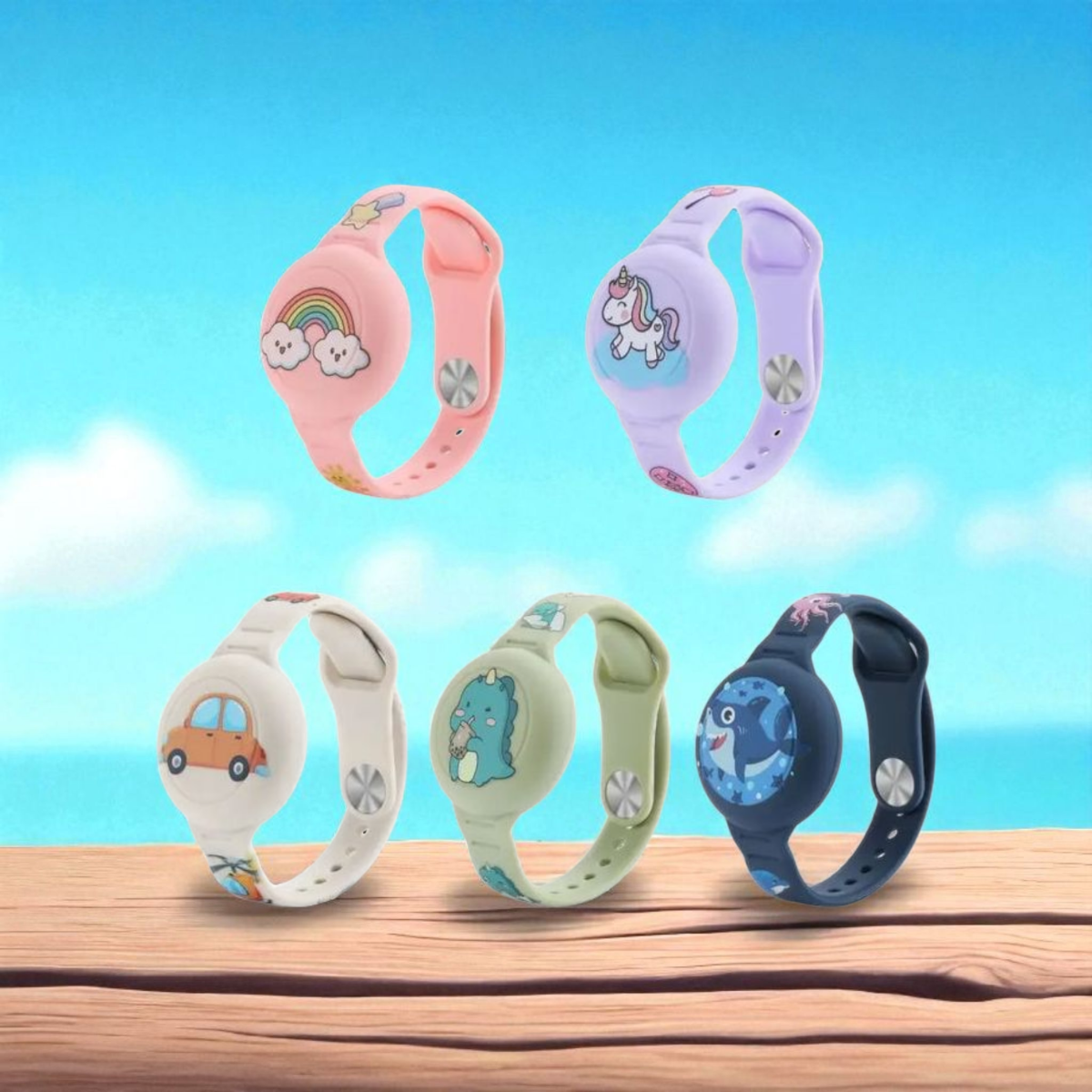 Bracelet AirTag enfant disponible en plusieurs couleurs vives. Gadjet-maison