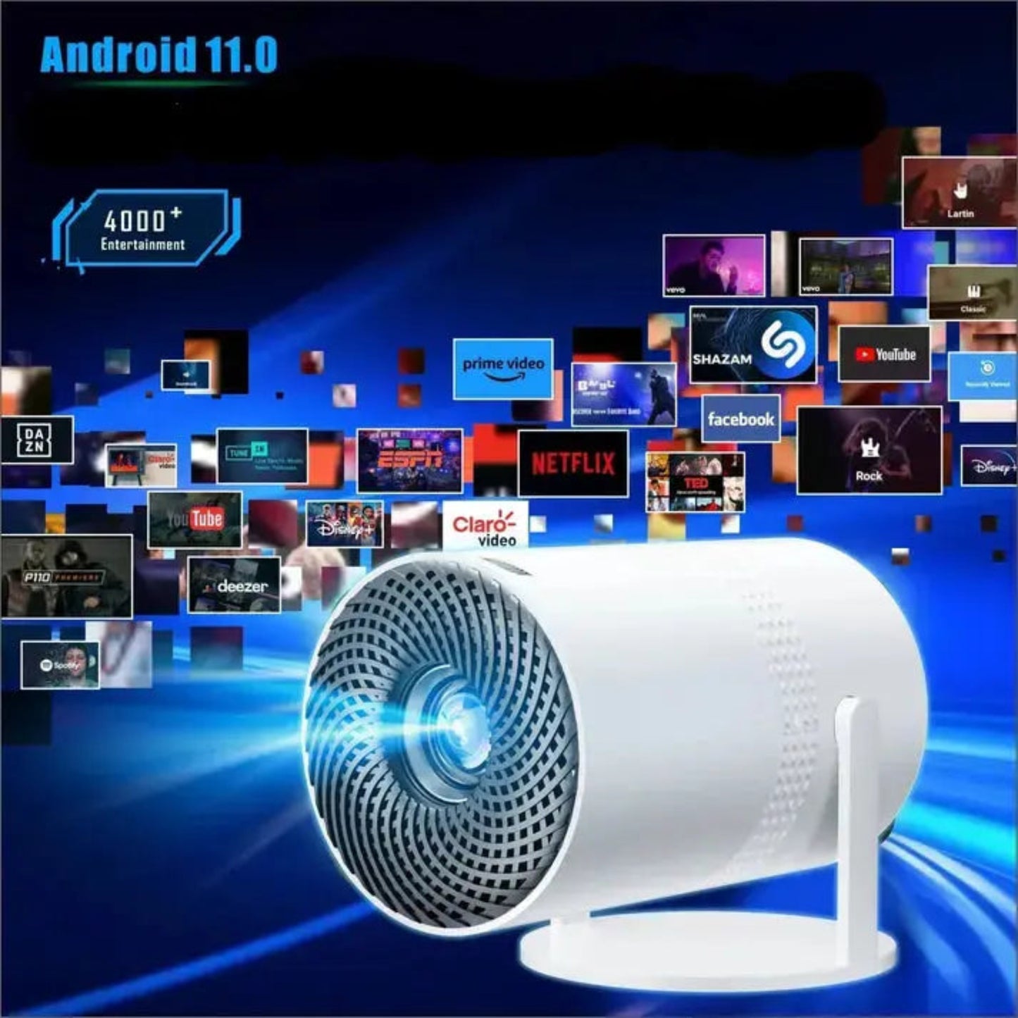 Connectivité Wi-Fi Bluetooth projecteur portable Android 11 - Gadjet-maison