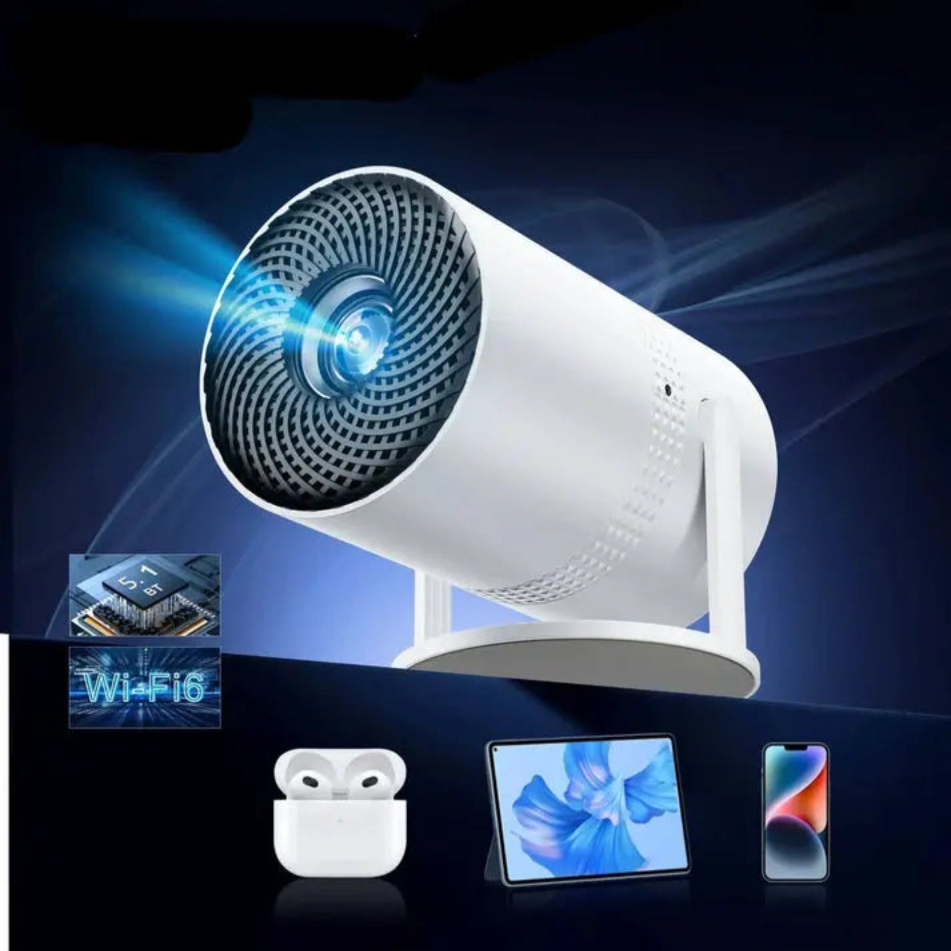 Projecteur 4K portable en utilisation écran 130 pouces - Gadjet-maison