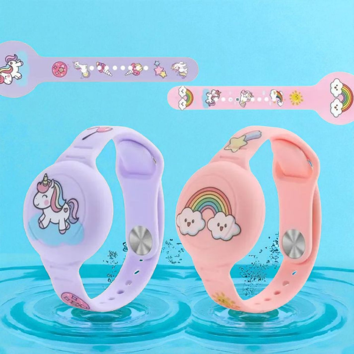 Bracelet AirTag enfant en silicone avec compartiment sécurisé pour Apple AirTag. Gadjet-maison