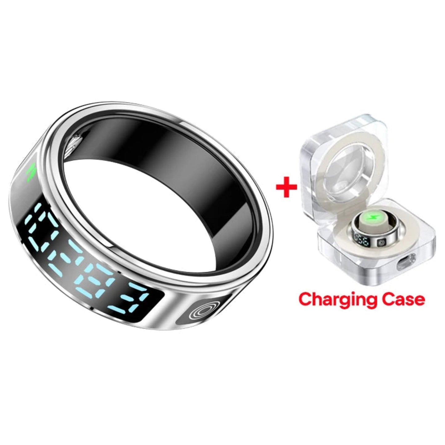 Écran LED bague SR08 affichant données multi-sports et activités aquatiques plus étuit de chargement Gadjet-maison