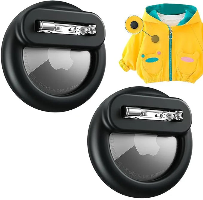  2 Étuis Noir AirTag soupe en silicone. Gadjet-maison