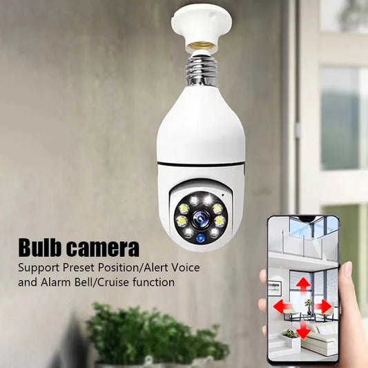 Caméra Ampoule E27 WiFi Intelligente - Surveillance HD Sans Fil Sécurité Maison