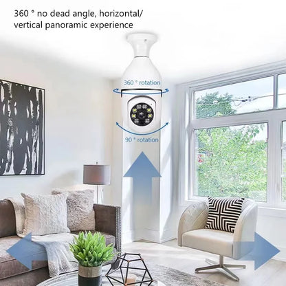 Caméra Ampoule E27 WiFi Intelligente - Surveillance HD Sans Fil Sécurité Maison