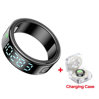 Bague connectée SR08 noir avec chargeur en étuit étanche pour natation et sports aquatiques 5ATM Gadjet-maison