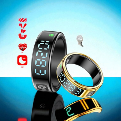 Bague connectée SR08 2025 noire avec surveillance santé étanche 5ATM pour le suivi multi-sports Gadjet-maison