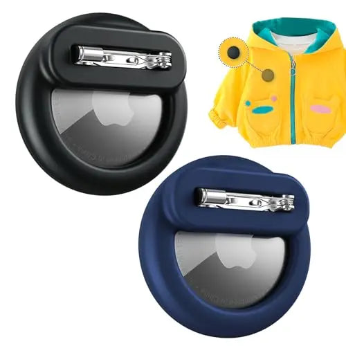 2 Étuis Noir et Bleu AirTag soupe en silicone. Gadjet-maison