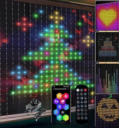 Guirlande LED intelligente RGB 400 LEDs rideau lumneux connecté APP Noël mariage fête. Gadjet-maison
