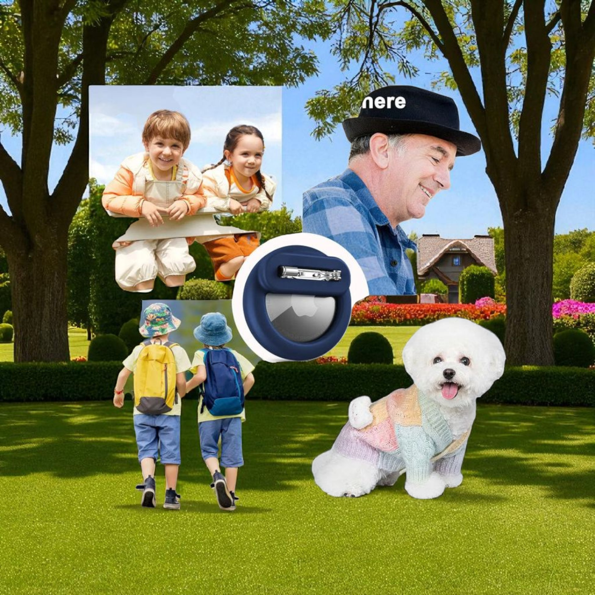 Démonstration fixation discrète étui AirTag à l'intérieur vêtement enfant. Gadjet-maison.com