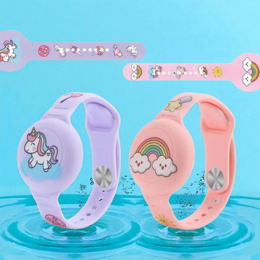Bracelet AirTag enfant en silicone avec compartiment sécurisé pour Apple AirTag. Gadjet-maison