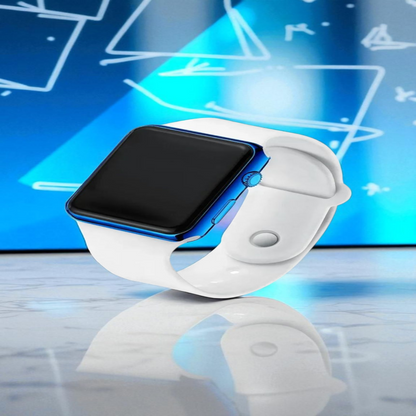 Montre Digitale LED Sport Unisexe Carré Silicone