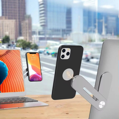 Support téléphone métal extensible magnétique pour Tesla et ordinateurs portables - Gadjet-maison